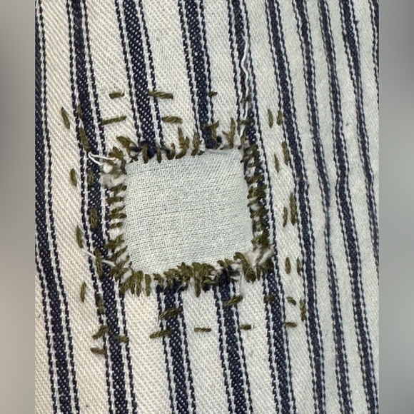 Handmade Skirt With Ticking Stripes, Patchwork, Kantha Quilting & Embroidery - Picture 13 of 13